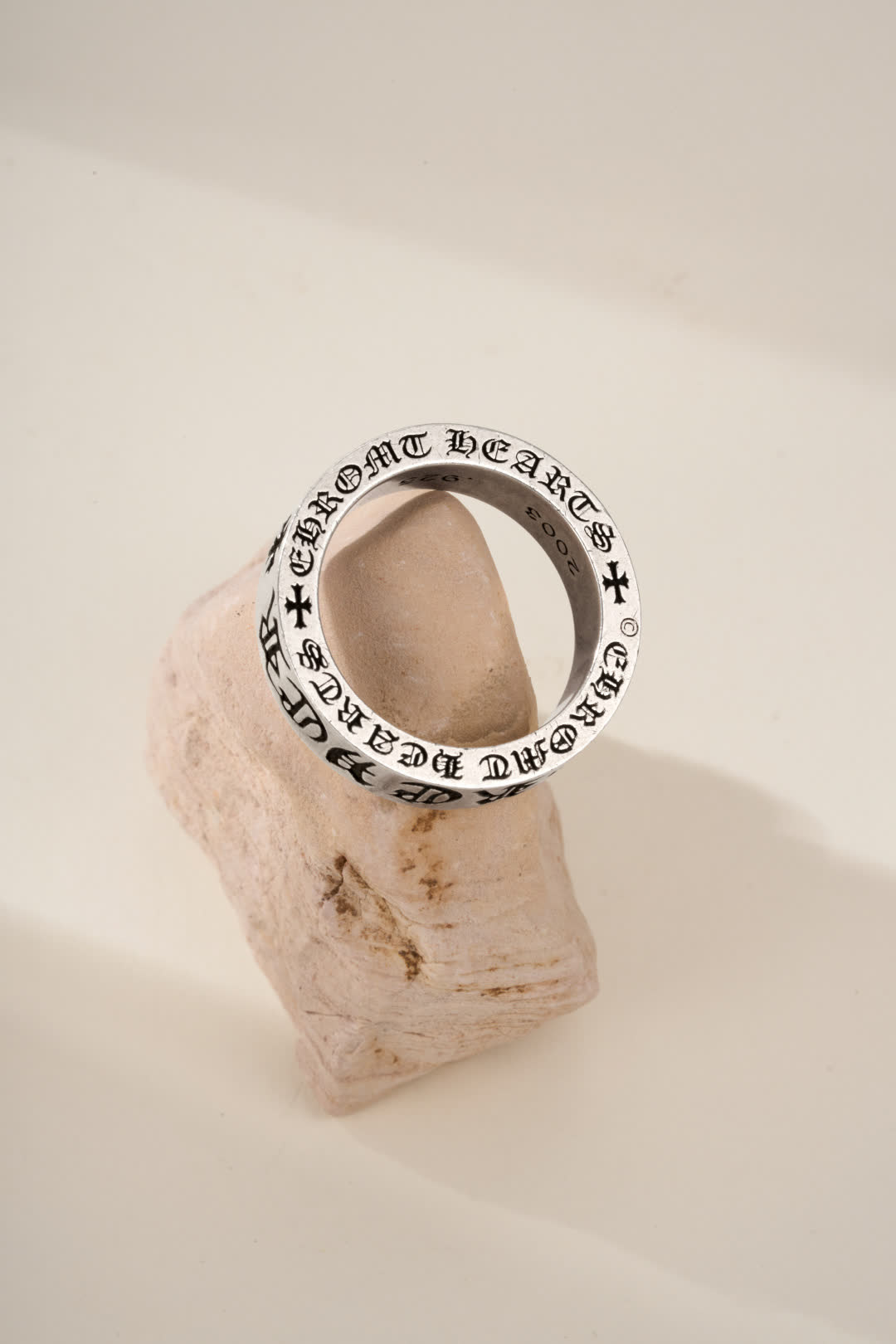 Chrome Hearts Silver Ring with 'GOD IS LOVE' Engraving